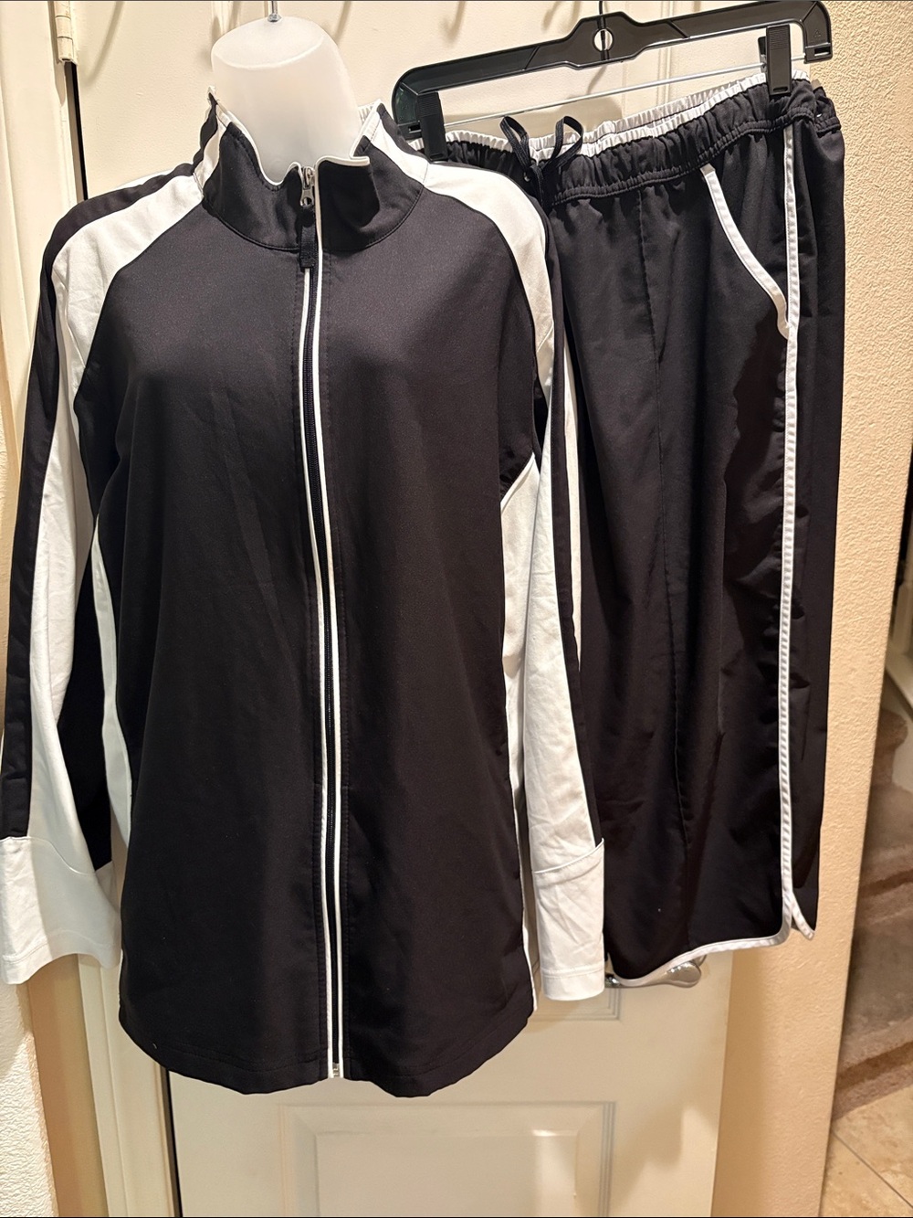 made for life Black and White Track Jacket & Joggers Set